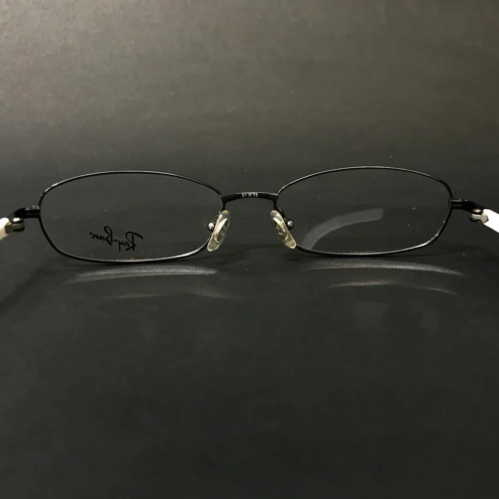 Ray-Ban Eyeglasses Frames RB6107 2558 Black White Cat Eye Wire Rim 51-15-135